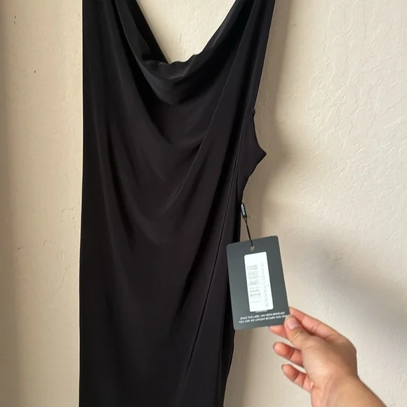 Slinky Cow Neck Scoop Back Ruched Bodycon Dress - Size 6 - Picture 5 of 6